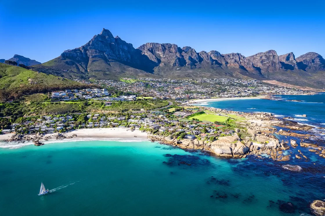 aerial photo of cape town coast